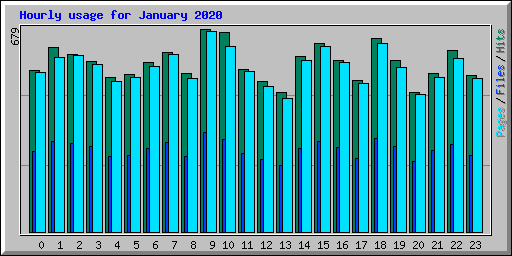 Hourly usage for January 2020