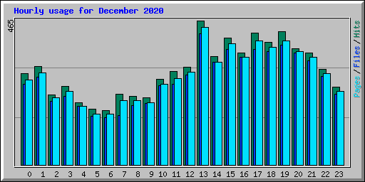 Hourly usage for December 2020